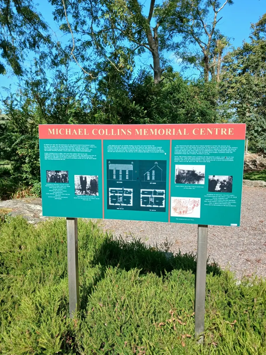 Michael Collins Memorial Centre sign during our West Cork visit